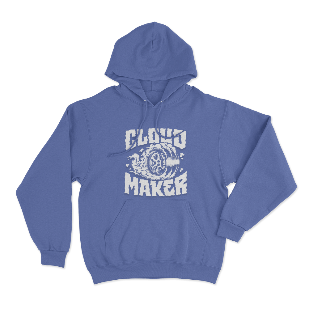 Burnout Cloud Maker Unisex Hoodie Blue Burnout Cloud Maker Unisex Hoodie Blue