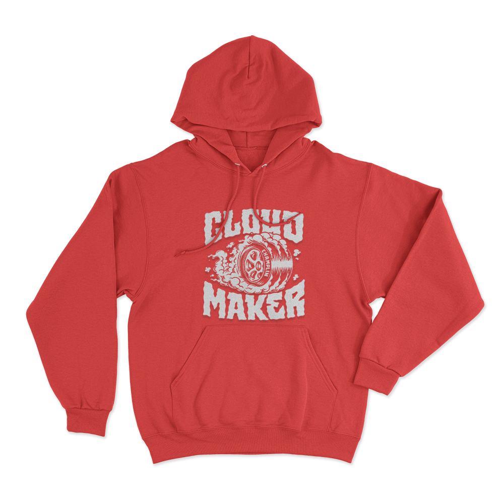 Burnout Cloud Maker Unisex Hoodie Red Burnout Cloud Maker Unisex Hoodie Red