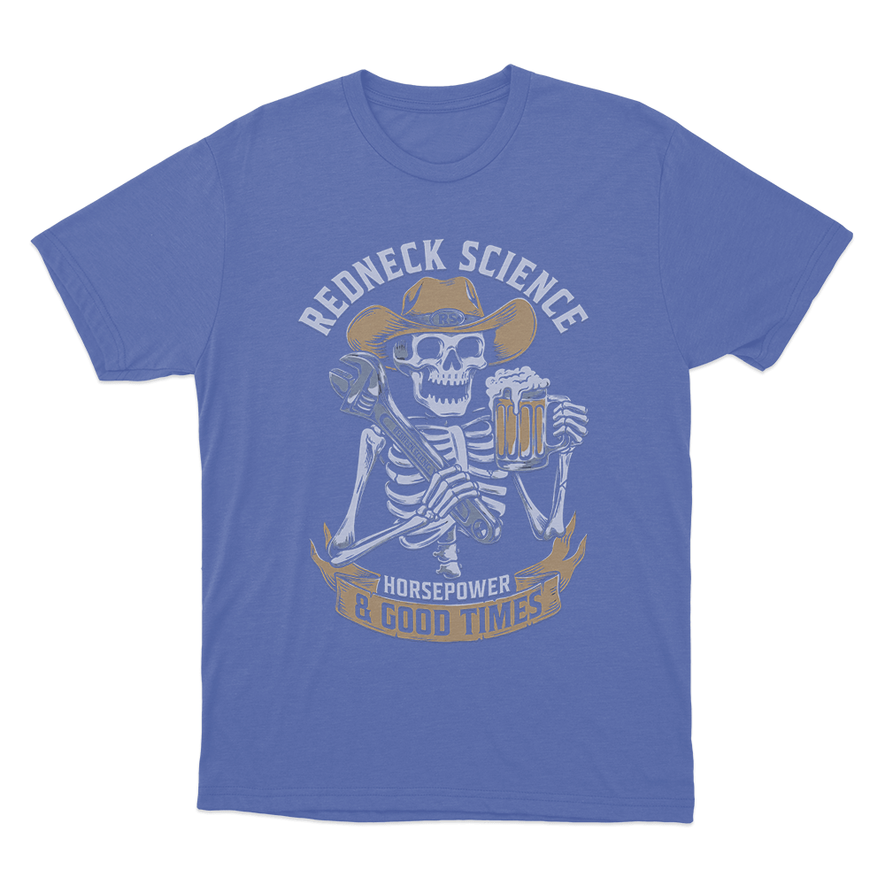 Horsepower & Good Times Unisex T Shirt Blue Horsepower Good Times Unisex T Shirt Blue