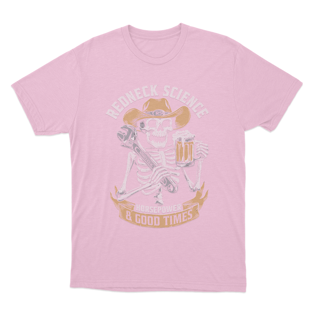 Horsepower & Good Times Unisex T Shirt Pink Horsepower Good Times Unisex T Shirt Pink