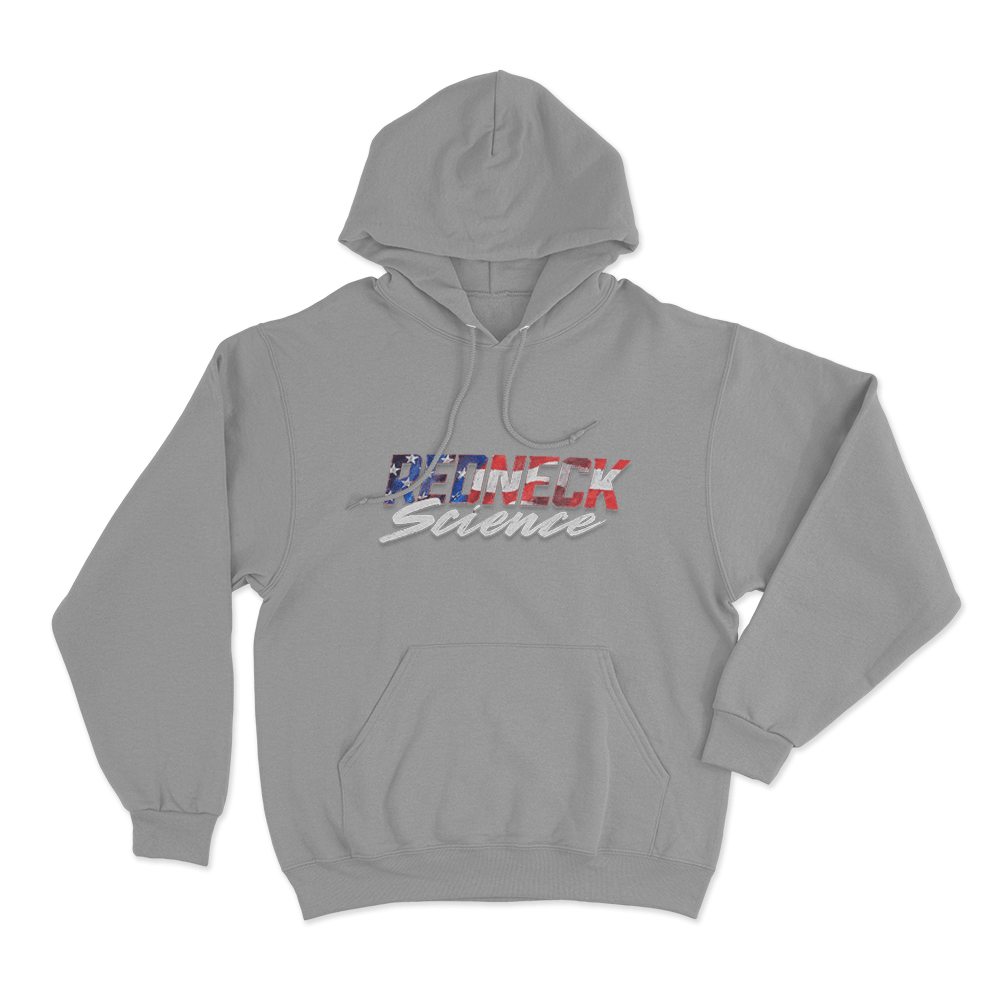 Redneck Science American Flag Unisex Hoodie Grey Redneck Science American Flag Unisex Hoodie Grey
